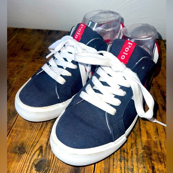 Polo Ralph Lauren Canvas Sneakers Big Kids Size 5 - Picture 1 of 6